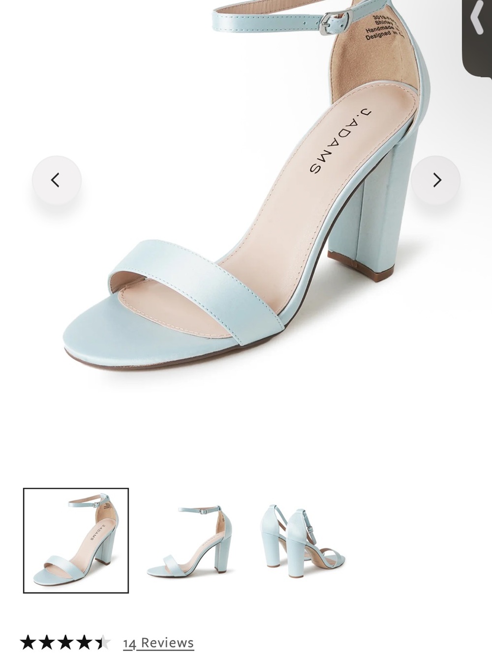 J Adam’s Shirley Ankle-Strap Sandal in Light Blue